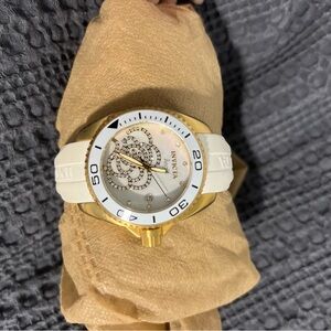 Invicta women’s watch white band white face with crystals
